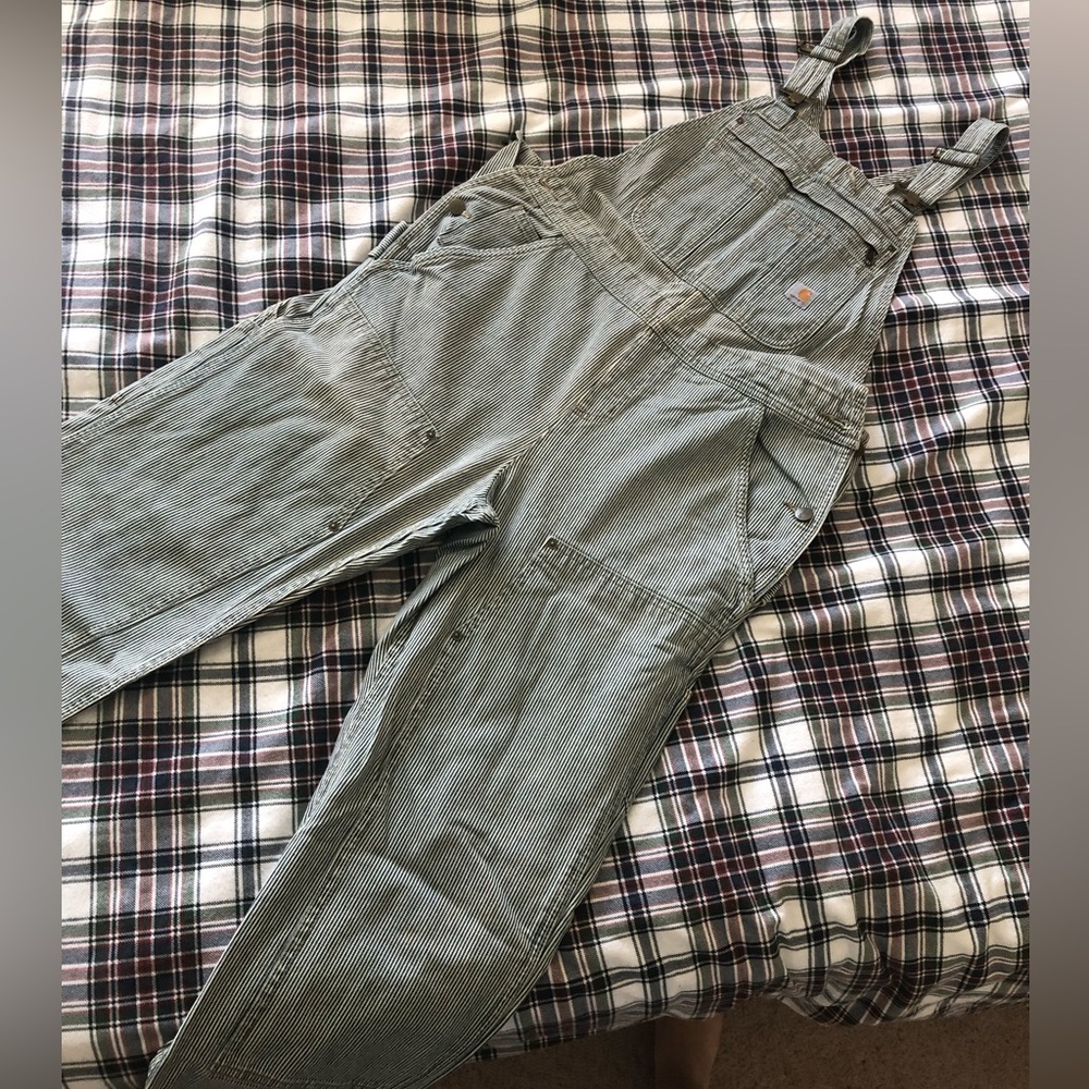 Carhartt women’s railroad striped bibs